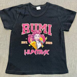 Kpop Hunters Rumi Huntrix 2025 Kids Size 4T Black Cotton Short Sleeve T-Shirt